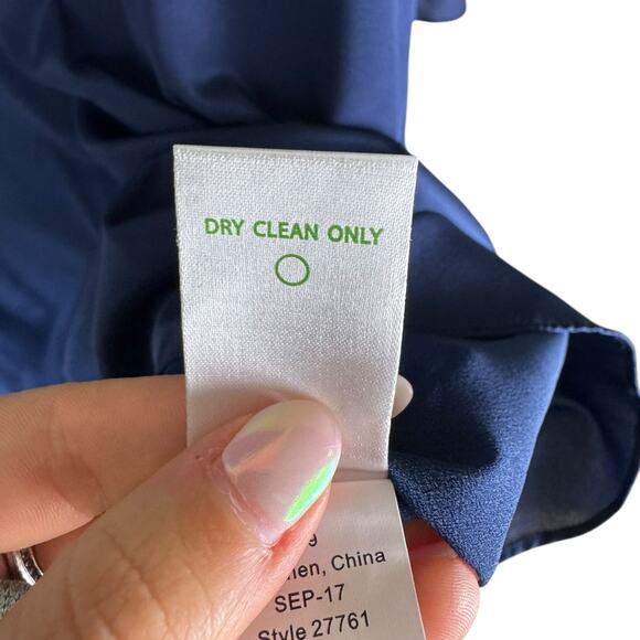 Lilly Pulitzer Tatiana Navy Sequin Silk Blend Long Bell Sleeve Mini Tunic Dress - Picture 13 of 13